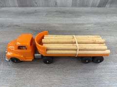 Hubley Log Truck, 12 1/2” Long, Original Box-Missing End Flaps