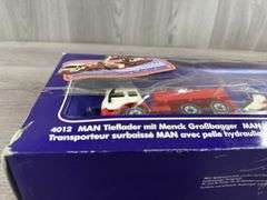 MAN Lorry W/Trailer & Menck M500H Excavator, 1/55, Siku
