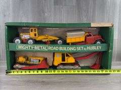Hubley Mighty-Metal 4 Pc. Road Building Set, Original Box