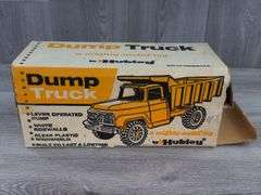 Hubley Mighty Metal Dump Truck, Original Box, 11 1/2” Long