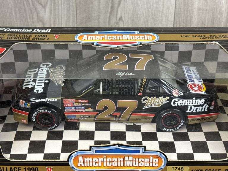 Rusty Wallace #27 Miller Genuine Draft 1990 Pontiac Stock Car, 1/18, #1748/5000, Limited Edition, American Muscle, Ertl Collectibles
