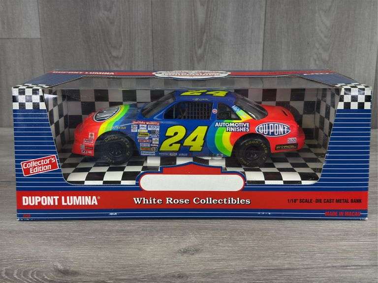 Jeff Gordon #24 DuPont Lumina Stock Car Bank, 1/18, Collector’s Edition, White Rose Collectibles, Ertl