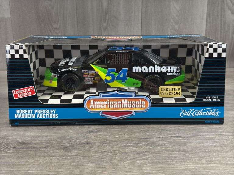 Robert Pressley #54 Manheim Auctions Lumina Stock Car, 1/18, Collector’s Edition, Certified #972/2502, American Muscle, Ertl Collectibles