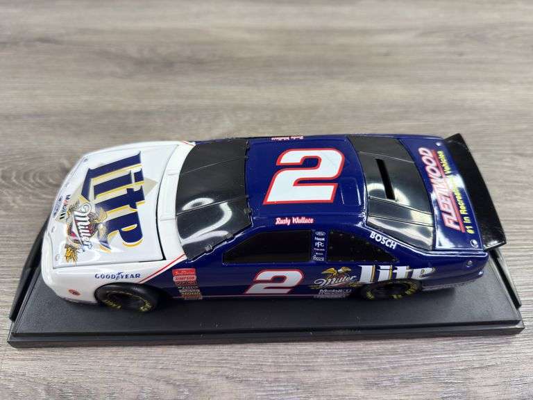 Rusty Wallace #2 Miller Lite 1997 Thunderbird Stock Car Bank, 1/24, Limited Edition, 1 Of 5000, Action