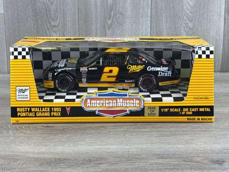 Rusty Wallace #2 Miller Genuine Draft 1993 Pontiac Grand Prix Stock Car, 1/18, #2646/5000, American Muscle, Ertl Collectibles