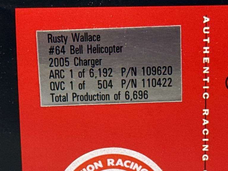 Rusty Wallace #64 Bell Helicopter 2005 Charger Stock Car, 1/24, Limited Edition, 1 Of 6696, Action