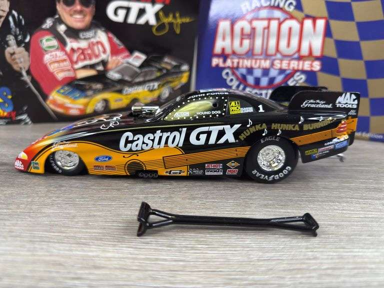 John Force Castrol GTX/Elvis 1998 Mustang Funny Car, 1/24, Limited Edition, Racing Collectables Action Platinum Series