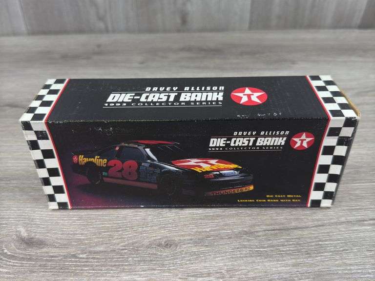 Davey Allison #28 Havoline Thunderbird Stock Car Bank, 1/24, 1993 Collector Series, Racing Champions