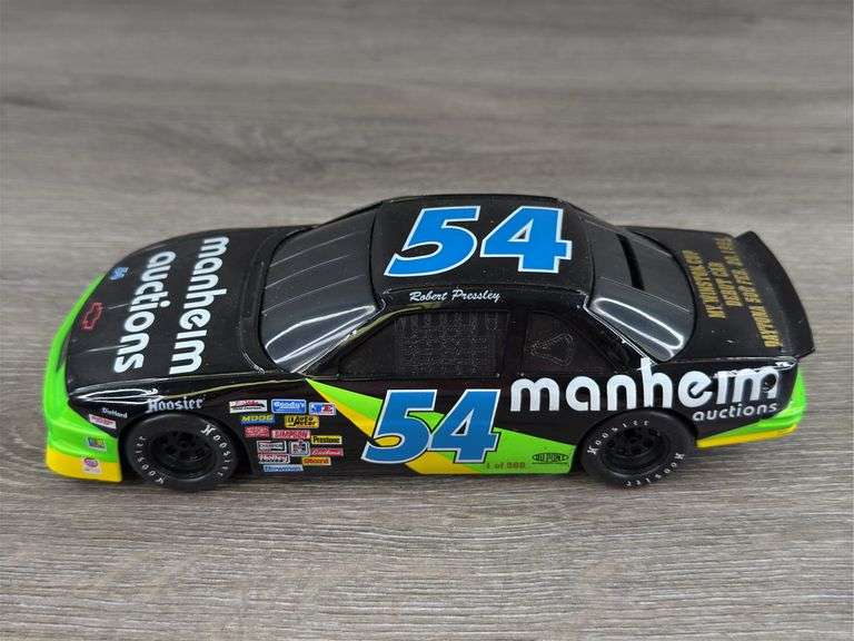 Robert Pressley #54 Manheim Auctions Lumina Stock Car Bank, 1/24, 1994 Limited Edition, Certified #412/500, 1994 My Winston Cup Debut Car, Daytona 500, Racing Champions