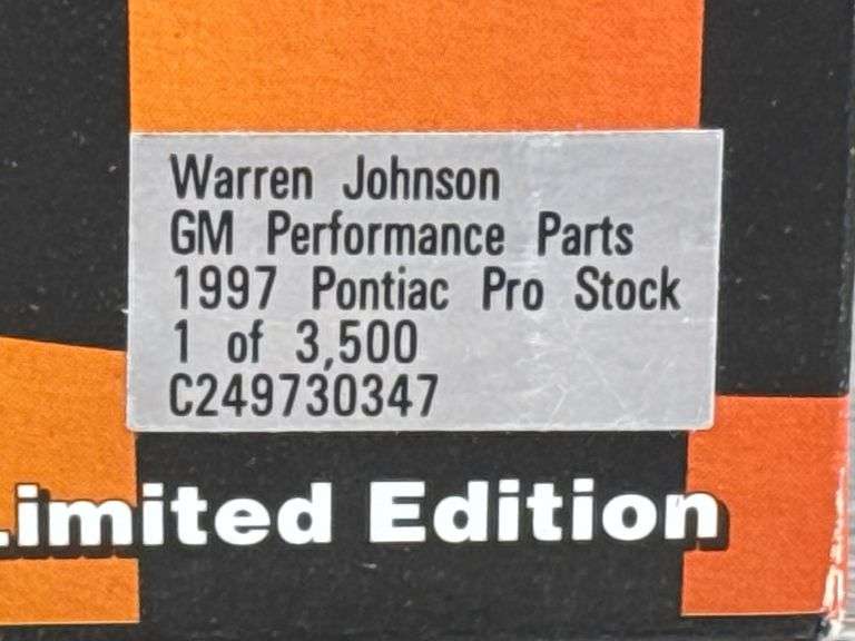 Warren Johnson GM Performance Parts 1997 Pontiac Pro Stock, 1/24, Limited Edition, #2266/3500, Action Racing Collectables Club Of America