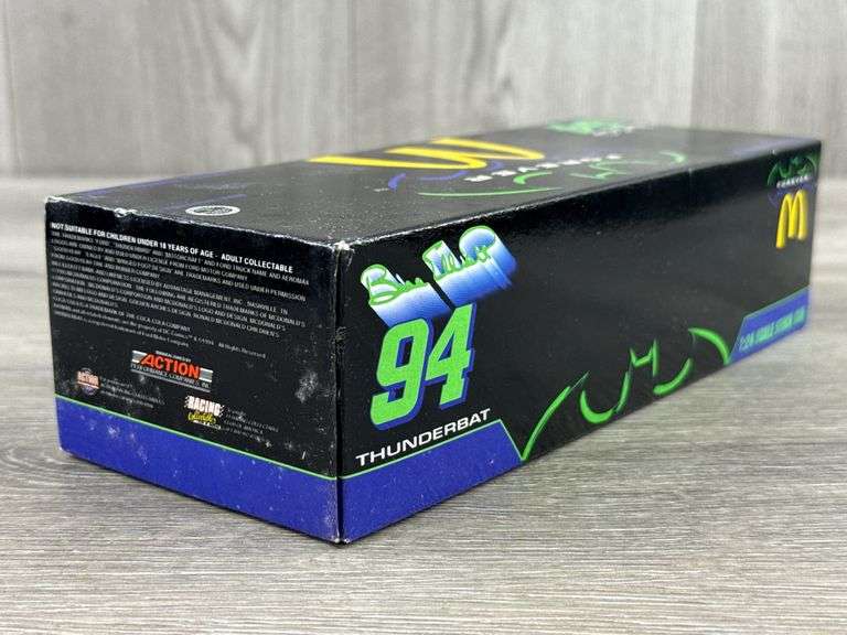 Bill Elliott #94 McDonald’s/Batman Forever Thunderbat Ford Stock Car, 1/24, 1995 Limited Edition, Action