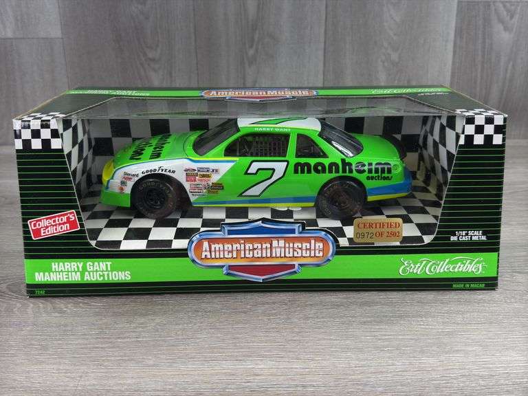 Harry Gant #7 Manheim Auctions Lumina Stock Car, 1/18, Certified #972/2502, Collector’s Edition, American Muscle, Ertl Collectibles