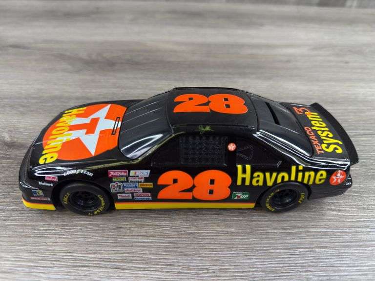 Davey Allison #28 Havoline Thunderbird Stock Car Bank, 1/24, 1993 Collector Series, Racing Champions