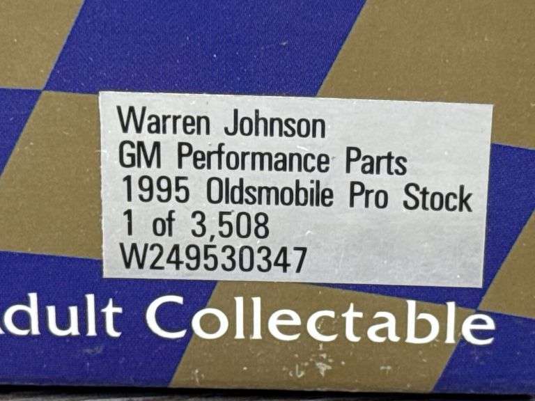 Warren Johnson GM Performance Parts 1995 Oldsmobile Pro Stock, 1/24, Limited Edition, 1 Of 3508, Racing Collectables Action Platinum Series