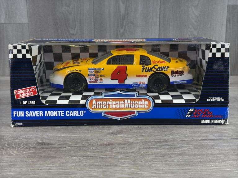 Sterling Marlin #4 Kodak Fun Saver Monte Carlo Stock Car, 1/18, Collector’s Edition, 1 Of 1250, American Muscle, Ertl Collectibles