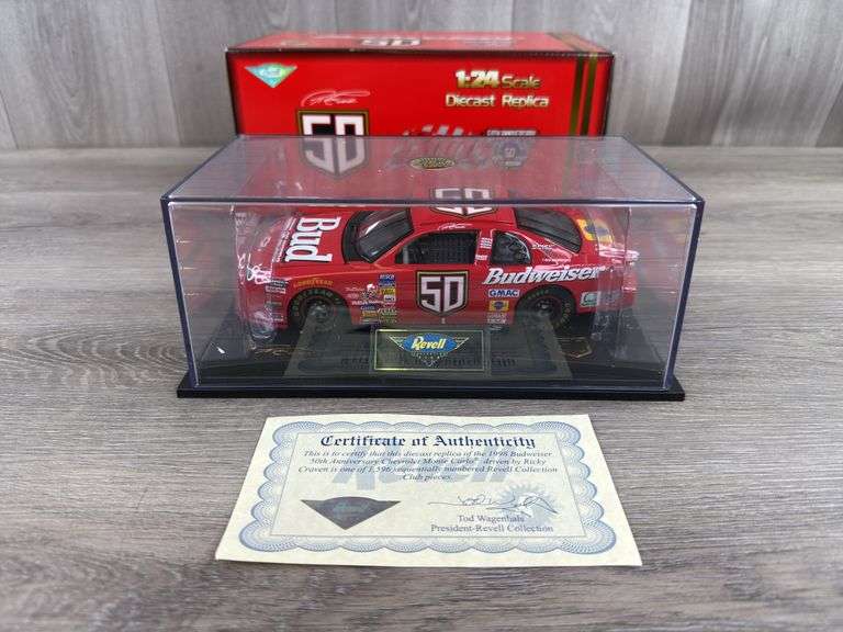 Ricky Craven #50 Budweiser/50th Anniversary 1998 Monte Carlo Stock Car, 1/24, Certificate Of Authenticity, #1008/1596, Revell Collection