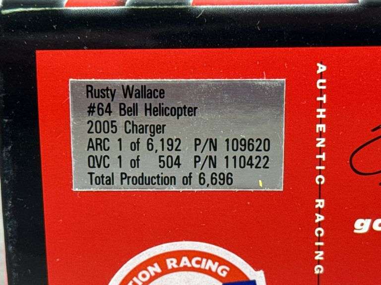 Rusty Wallace #64 Bell Helicopter 2005 Charger Stock Car, 1/24, Limited Edition, 1 Of 6696, Action