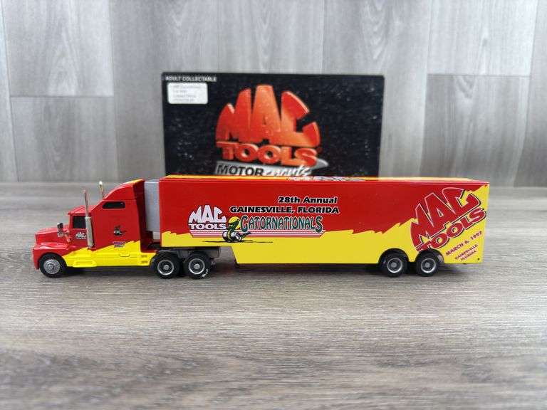 Mac Racing Action Set 1997 28th Annual MAC Tools Gatornationals Race Car Transporter, 1/64 ...
