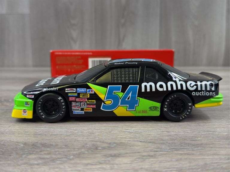 Robert Pressley #54 Manheim Auctions Lumina Stock Car Bank, 1/24, 1994 Limited Edition, Certified #412/500, 1994 My Winston Cup Debut Car, Daytona 500, Racing Champions