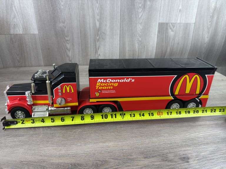 McDonald’s Racing Team Kenworth Tractor Trailer, 22 1/2” Long, Series I, 1 Of 288, Buddy L, Buttons Work