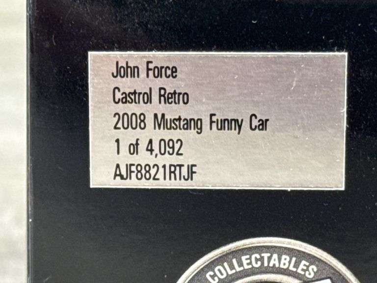 John Force Castrol GTX Retro 2008 Mustang Funny Car, 1/24, Limited Edition, 1 Of 4092, Action