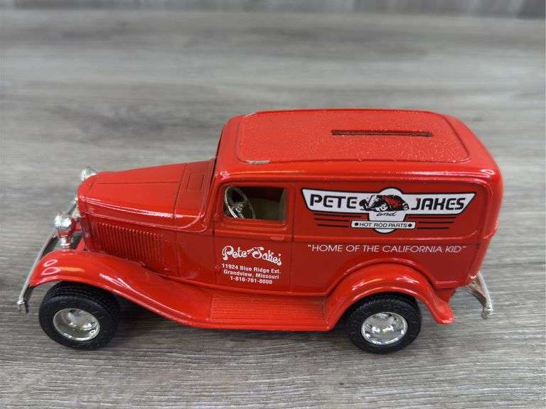 Pete & Jake’s Hot Rod Parts 1932 Ford Delivery Van Bank, 1/25, Model Series Issue #3, Ertl, Eastwood Automobilia