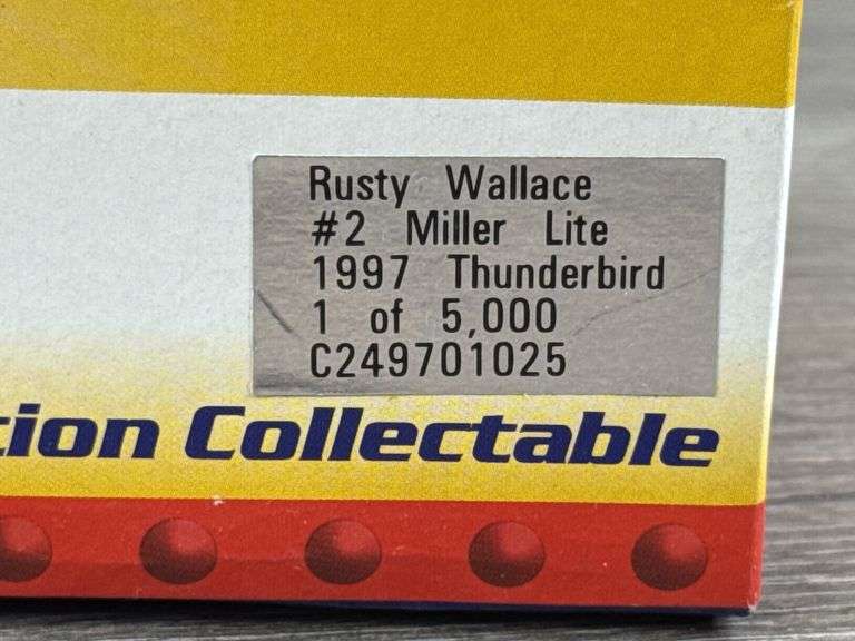 Rusty Wallace #2 Miller Lite 1997 Thunderbird Stock Car Bank, 1/24, Limited Edition, 1 Of 5000, Action