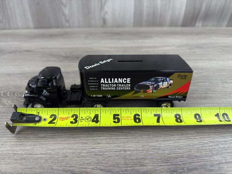 Dennis Setzer #59 Alliance Racing Team 1930 Chevy Tractor Trailer Bank, 8 1/2” Long, 1 Of 1500, #2 In A Series, Ertl