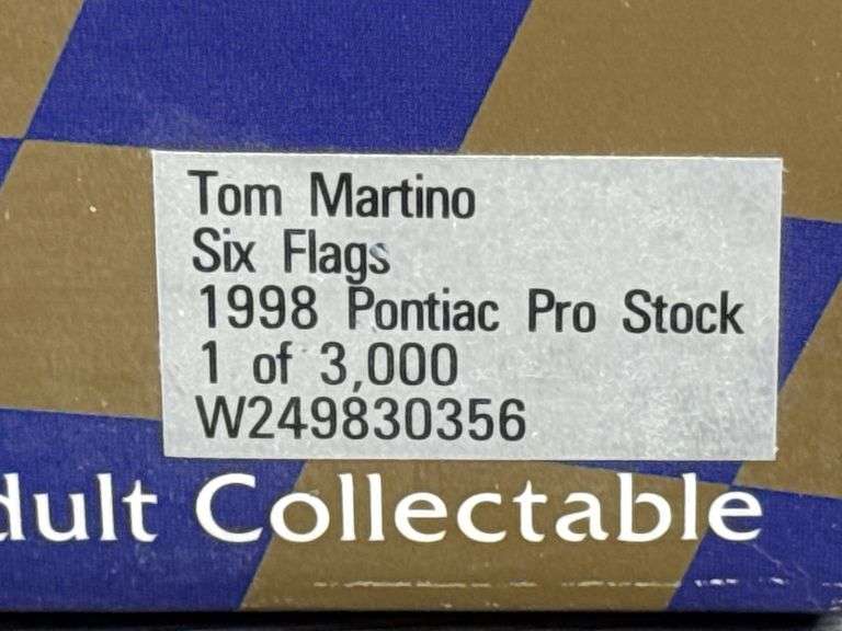 Tom Martino Six Flags 1998 Pontiac Pro Stock, 1/24, Limited Edition, 1 Of 3000, Racing Collectables Action Platinum Series