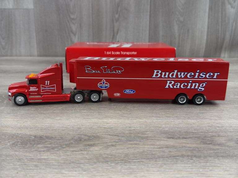 Bill Elliot #11 Budweiser Racing Team Transporter, 1/64, Limited Edition, #1907/3000, Certificate Of Authenticity, Action Racing Collectables