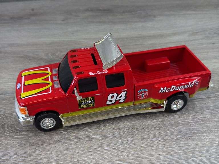 Bill Elliott #94 McDonald’s Ford Dually Truck Bank, 1/24, 1996 Limited Edition, 1 Of 4500, Racing Collectables Action Platinum Series