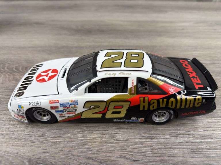 Davey Allison #28 Havoline 1989 Ford Thunderbird Stock Car, 1/24, Limited Edition, #3279/5004, Vintage Series, Certificate Of Authenticity, Team Caliber