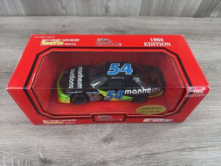 Robert Pressley #54 Manheim Auctions Lumina Stock Car, 1/24, 1994 Edition, Certified #412/500, My Winston Cup Debut Car Daytona 1994, Racing Champions