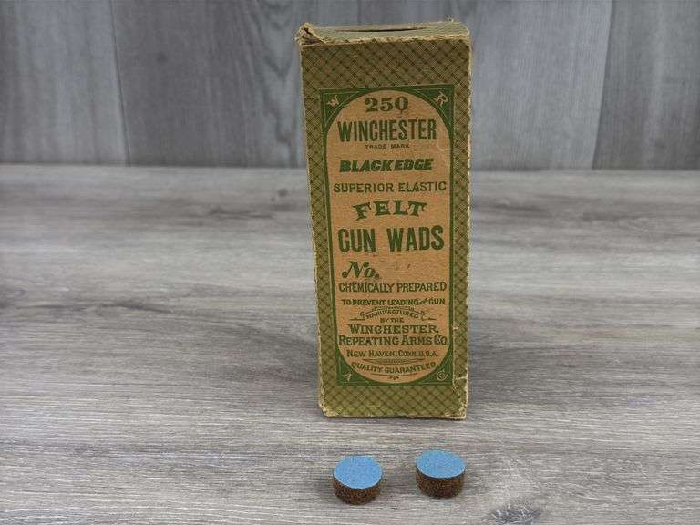 Winchester Blackedge Felt Gun Wads, Unsure Of Qty. But Box Is Fairly Full