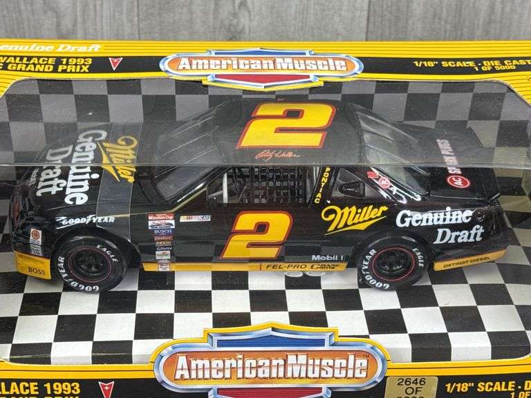 Rusty Wallace #2 Miller Genuine Draft 1993 Pontiac Grand Prix Stock Car, 1/18, #2646/5000, American Muscle, Ertl Collectibles