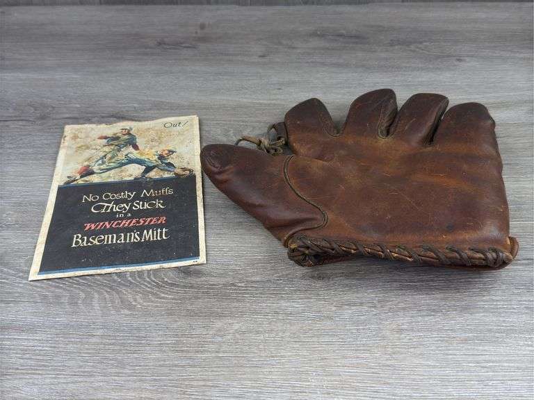 Winchester W428 Horsehide Ball Mitt, Winchester Baseman’s Mitt Advertisement