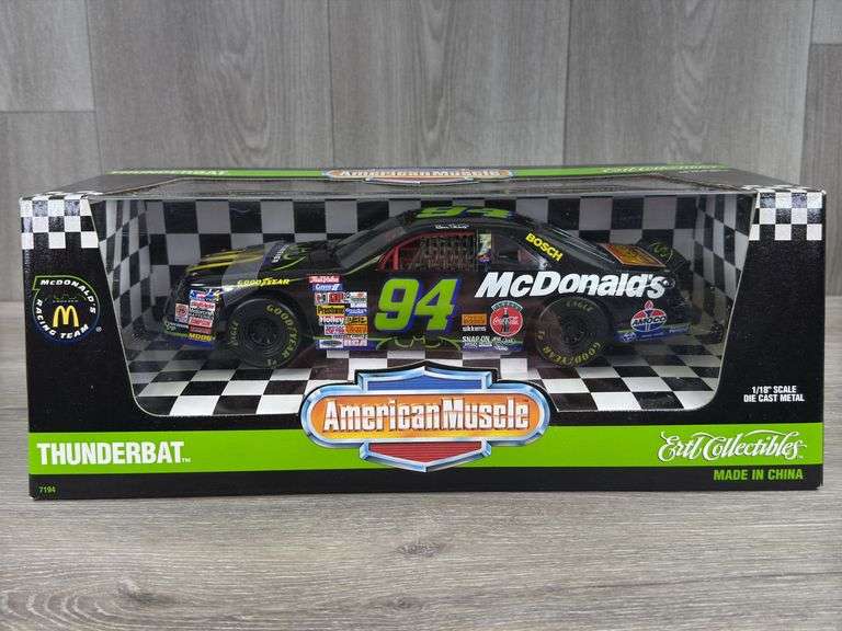 Bill Elliott #94 McDonald’s Thunderbat Stock Car, 1/18, American Muscle, Ertl Collectibles