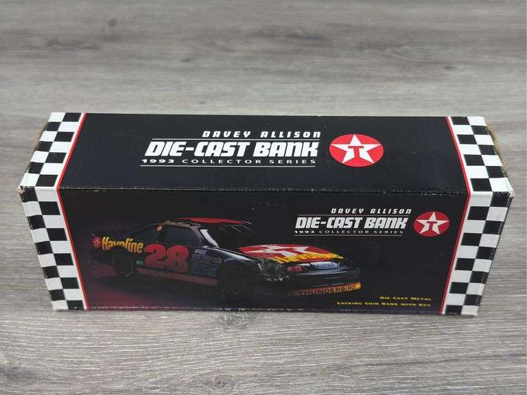 Davey Allison #28 Havoline Thunderbird Stock Car Bank, 1/24, 1993 Collector Series, Racing Champions