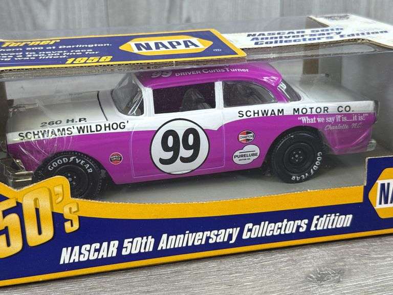 Curtis Turner #99 Schwam Motor Co. 1950’s Chevy Stock Car, 1/24, Limited Edition, 1 Of 6, NAPA, 50th NASCAR Anniversary, Action