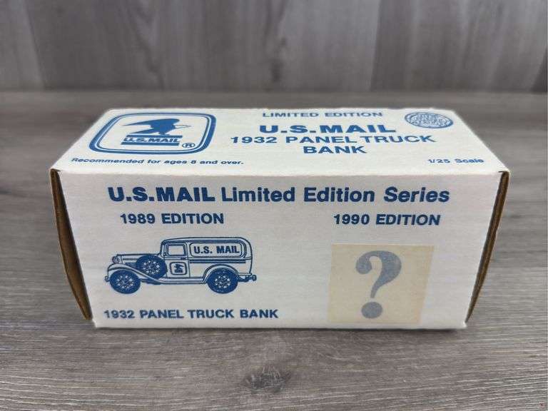 U.S. Mail 1932 Ford Panel Truck Bank, 1/25, 1989 Limited Edition, 3rd Edition, Certificate, Ertl