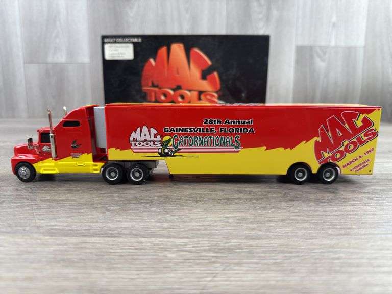 Mac Racing Action Set 1997 MAC Tools 28th Annual Gatornationals Race Car Transporter, 1/64 ...