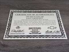 1995 Chevrolet Crew Cab Dually Brickyard 400 Official Truck Bank, 1/24, Dale Earnhardt Winner, Limited Edition Of 5000, Certificate Of Authenticity, Brookfield Collectors Guild