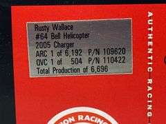 Rusty Wallace #64 Bell Helicopter 2005 Charger Stock Car, 1/24, Limited Edition, 1 Of 6696, Action