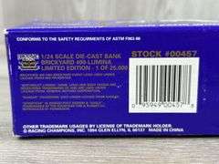 Chevy Lumina #94 Brickyard 400 Inaugural Race Stock Car Bank, 1/24, Limited Edition, S/N 14058, Racing Champions