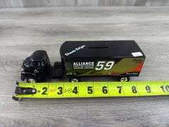 Dennis Setzer #59 Alliance Racing Team 1960 Chevy Tractor Trailer Bank, 8 1/2” Long, Certified #788/1000, Ertl