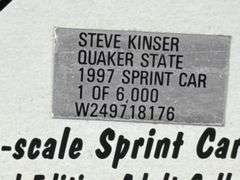 Steve Kinser #11 Quaker State 1997 Sprint Car, 1/24, Limited Edition, 1 Of 6000, Action