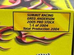 Greg Anderson Summit 2005 Pontiac Grand Am Pro Stock, 1/24, Limited Edition, #54/2004, Certificate Of Authenticity, Racing Champions