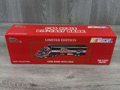Davey Allison #28 Havoline Ford Aeromax Racing Team Transporter Bank, 1/64, Limited Edition, #410/5000, Racing Champions, Passenger Side Mirror Is Bent