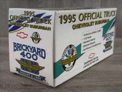Dale Earnhardt Sr. #3 Goodwrench 1995 Official Brickyard 400 Chevrolet Suburban Truck Bank, 1/25, Limited Edition 5000, Certificate Of Authenticity, Brookfield Collectors Guild