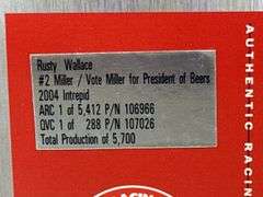 Rusty Wallace #2 Miller/Vote Miller For President Of Beers 2004 Intrepid Stock Car, 1/24, Limited Edition, 1 Of 5700, Action